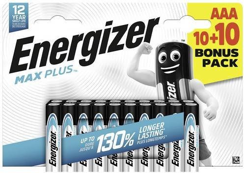 Energizer Max Plus AAA Alkaline-Mangan Batterien 1,5V, 20 Stück, Multicolour - Bild 1