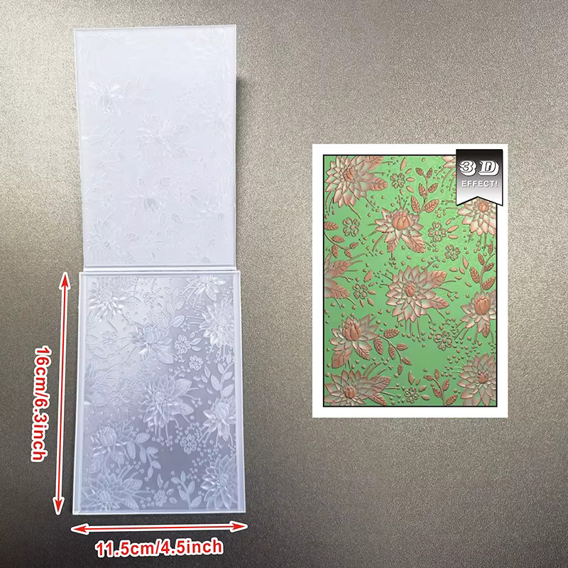 Weißer Kunststoff-Ordner mit 3D-Blumenmuster als DIY-Sammelalbum und Dekoration für Kunsthandwerk - Bild 2