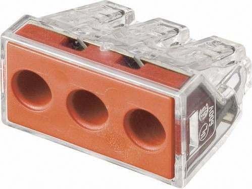 WAGO 773-173 Verbindungsklemme für flexible und starre Leiter 2,5-6mm² in Transparent und Rot - Bild 1