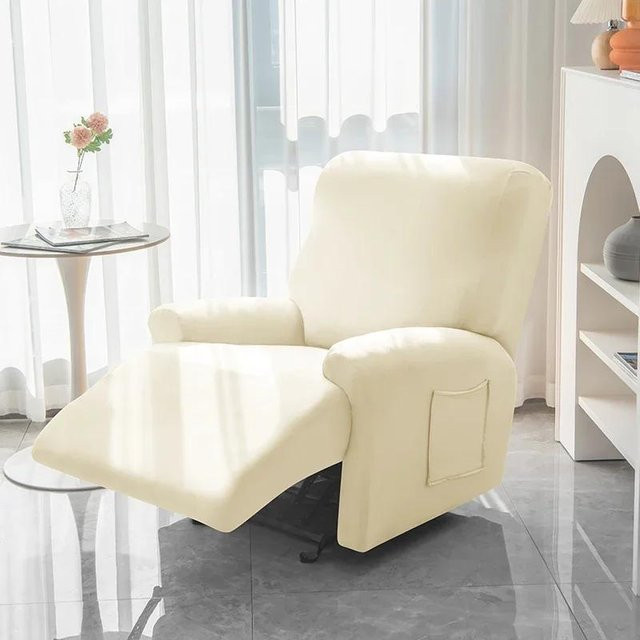 Rutschfester Spandex Stretch Sofabezug für Relaxsessel in Beige - Bild 1