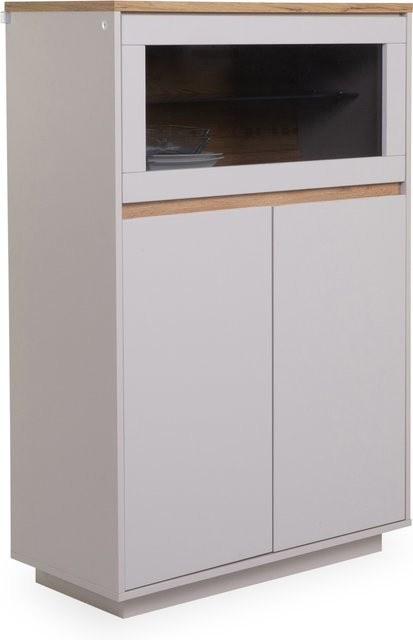 Highboard vito FIESTA in Eiche Altholz Dekor und Grau mit integrierter Beleuchtung und Soft-Close-Schubladen, B/T/H: 129 x 40 x 85 cm - Bild 1
