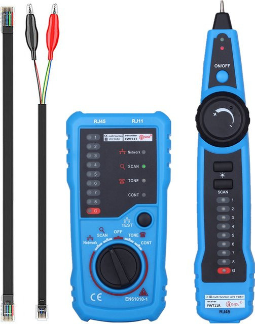 BSIDE FWT11 Netzwerk Kabel Tester für RJ11 RJ45 Cat5 Cat6 Ethernet LAN in Blau - Bild 1