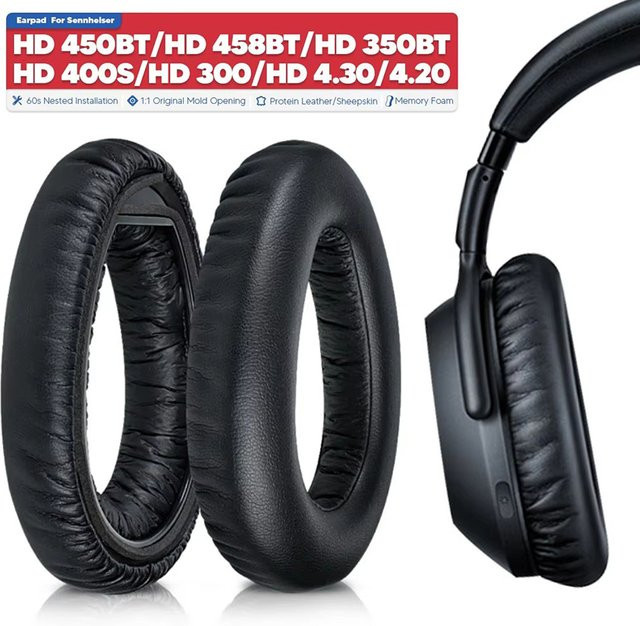 Sennheiser Ersatz Ohrpolster und Stirnband Set für HD4.50BT, HD4.50BTNC und HD4.40BT Kopfhörer in Schwarz und Grau - Bild 1