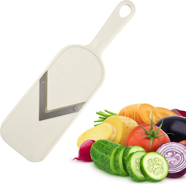 Vegeta Multi-Hand-Mandolinenschneider in Grün mit Edelstahl-V-Klinge und Reinigungsbürste - Bild 1