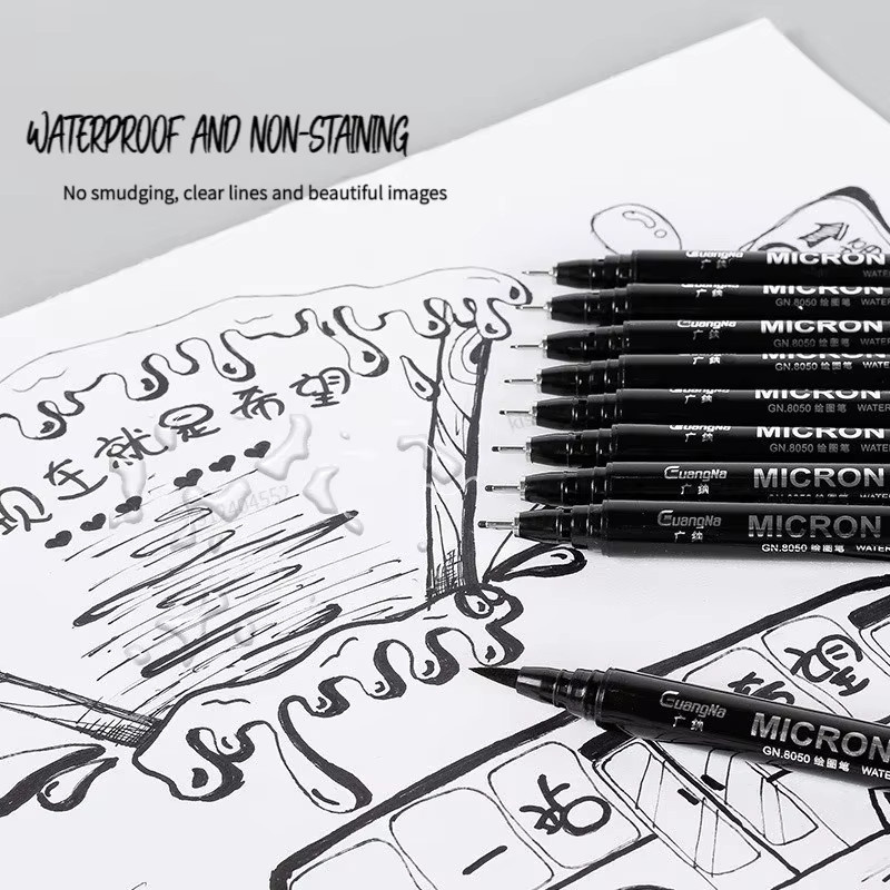 Micron Kalligraphie Marker Set, wasserfeste Fineliner in Schwarz, 6 bis 15 Teile pro Satz - Bild 5