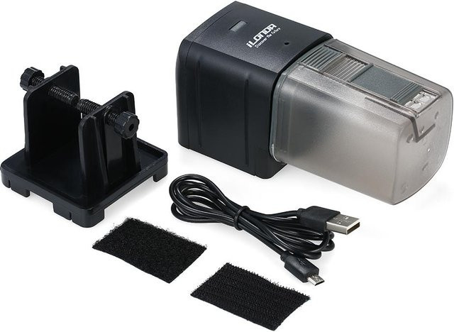 TOMTOP JMS Automatischer Fischfutterautomat mit App-Steuerung und verstellbarem Auslass, Grau - Bild 1