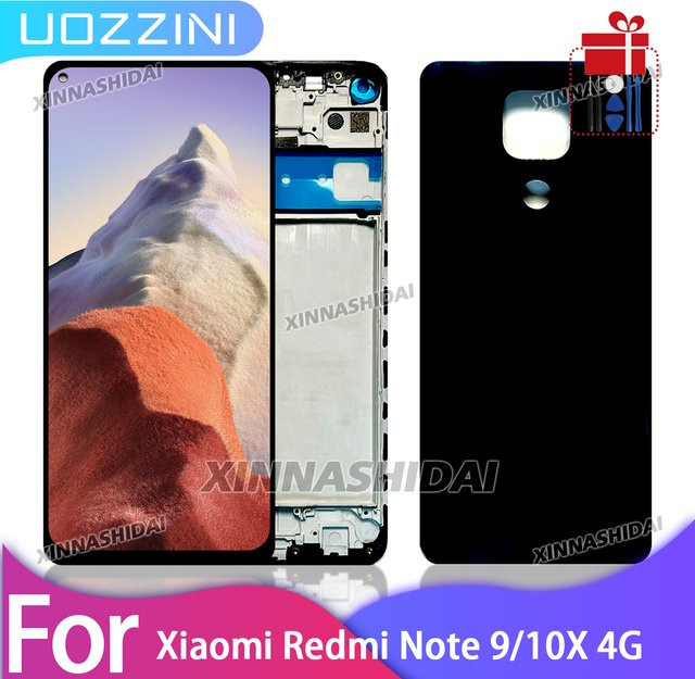 Xiaomi Redmi Note 9/10X 4G TFT LCD Display mit Touchscreen und Rahmen in Schwarz als Ersatzteil für die Montage - Bild 1