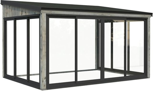 Palmako Holz-Gartenhaus Lumi Slide Plus in Grau mit Pultdach und modernem Design - Bild 1