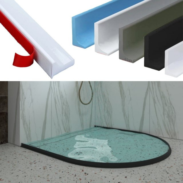 Duschschwelle Wasserstopper als Bodendichtung für das Badezimmer, weiß, Länge: 2 m - Bild 1