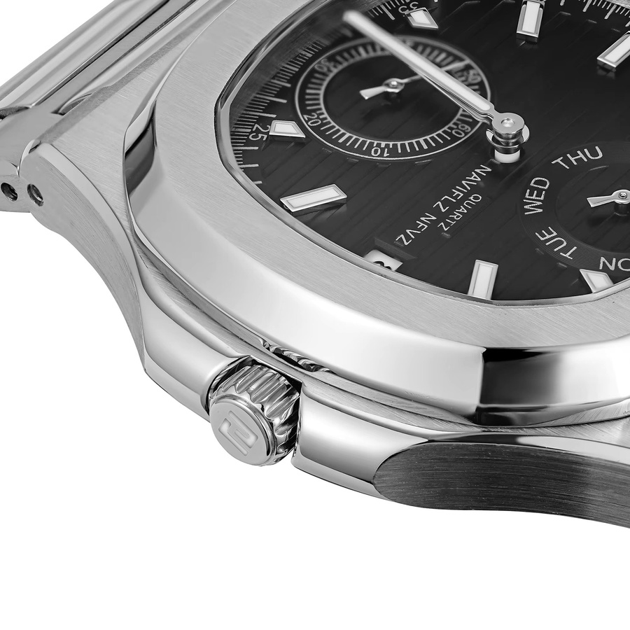 NAVIFLZ Armbanduhr, Quarz, Edelstahl, Saphirglas, Blau, Herren - Bild 2