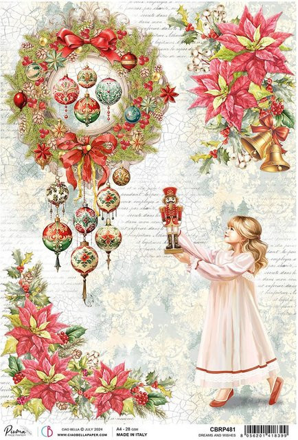 Motiv-Strohseide Ciao Bella Nutcracker - Dreams and Wishes in Multicolor, Format A4 - Bild 1