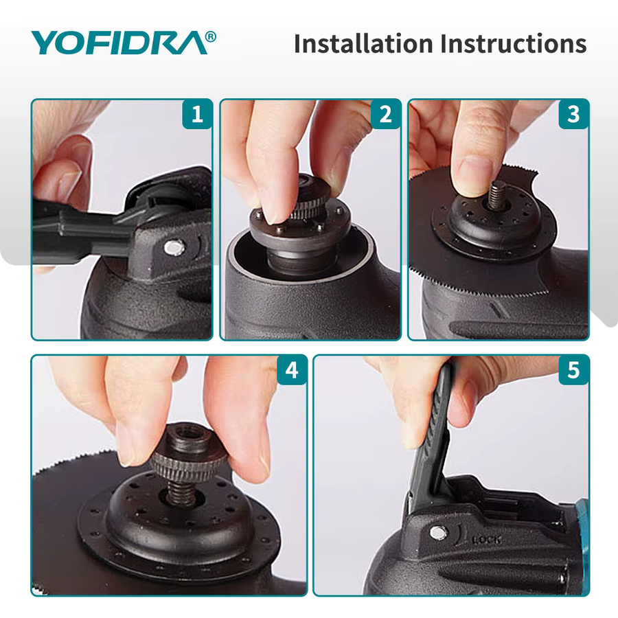 YOFIDRA 600 W kabelloses Multitool Elektro-Oszillier-Säge mit einstellbarem 4 Grad Winkel für Makita LXT Akkus - Bild 5