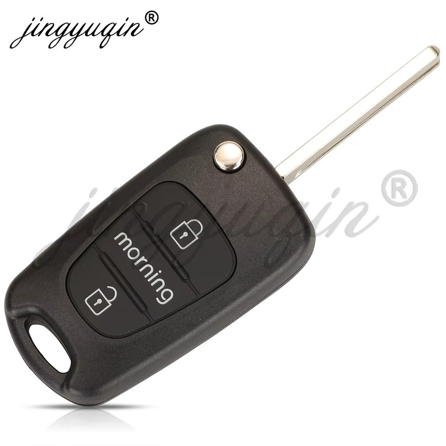 Jingyuqin Autoschlüssel-Fernbedienung für Kia Morning, 433 MHz ASK/FSK, ID46/4D60, Farbe: Schwarz - Bild 2