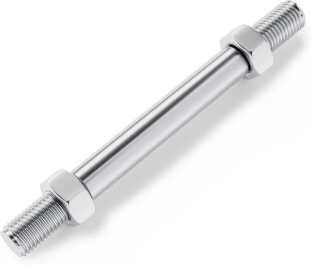 Wiltec Standard Steckachse für Schubkarren und Sackkarren in Silber, Nabenbreite: 130 mm, Länge: 170 mm, Durchmesser: 20 mm - Bild 1