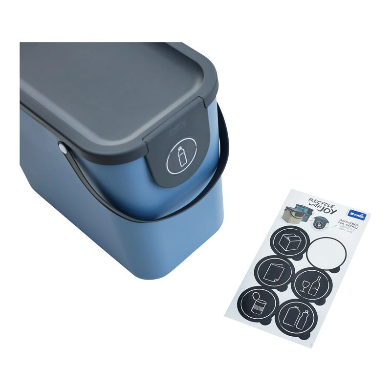 Rotho Abfalleimer Albula Blau mit Flip-Deckel 25 l B/H/T: 23,5 x 34 x 40 cm - Bild 2