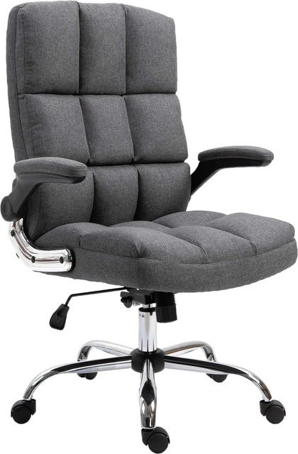 Proregal Bürostuhl Chefsessel Drehstuhl in Dunkelgrau mit Stoffbezug, höhenverstellbar, H x B x T: 120 x 73 x 72 cm - Bild 1
