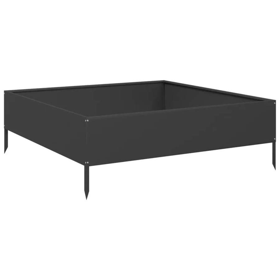 vidaXL Hochbeet aus Stahl in Schwarz B: 100 cm, T: 100 cm, H: 33,5 cm - Bild 2