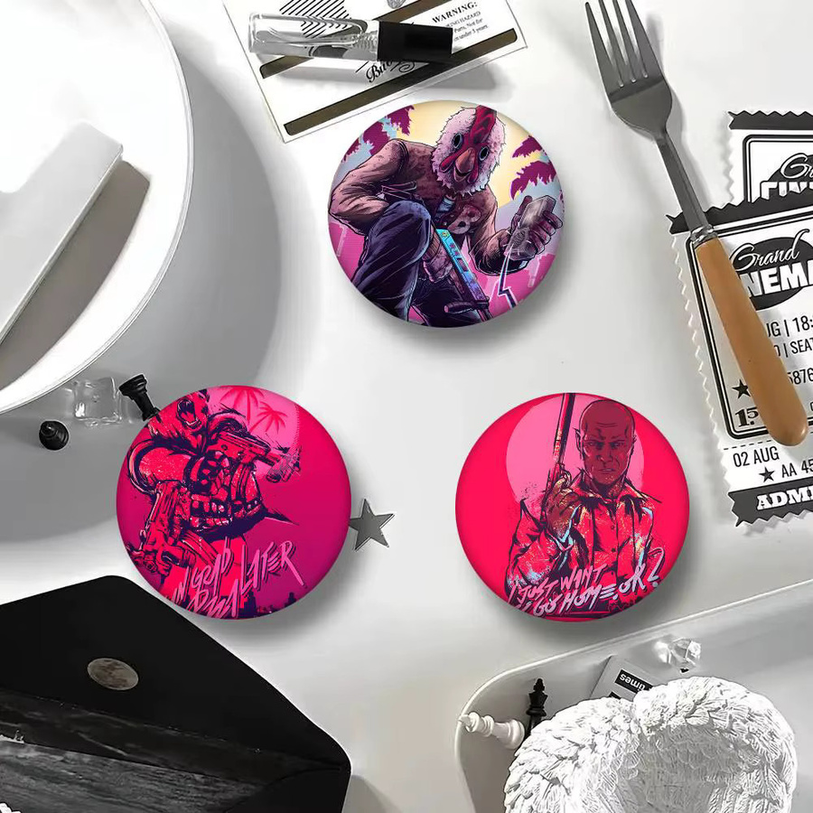 Broschen H-Hotline M-Miami Action Game Cartoon-Stil, Emaille-Pins - Bild 4