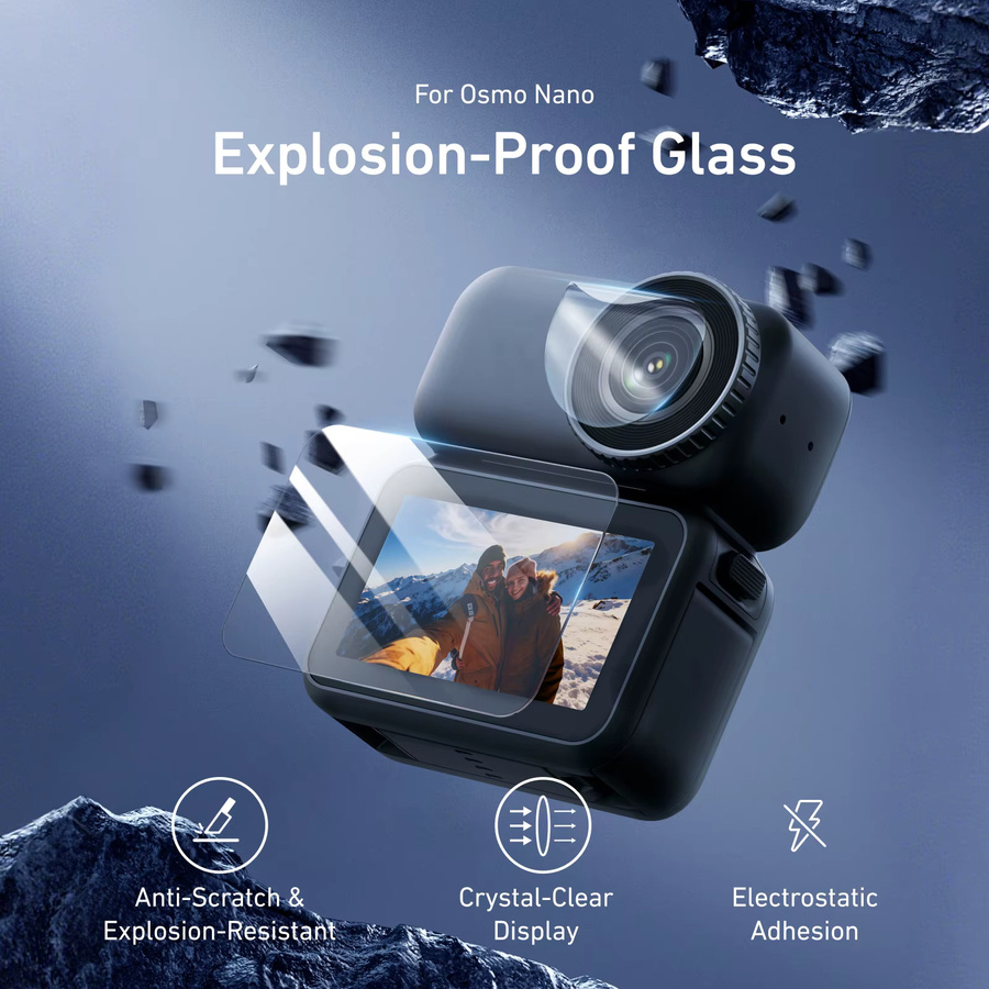 TELESIN Displayschutzfolie und Objektivschutzglas für DJI OSMO Nano und OSMO Nano HD, transparent - Bild 2