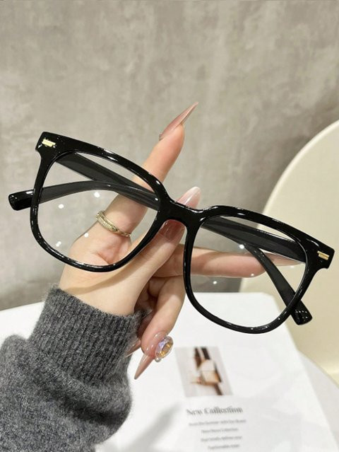 CAIPAI Korrektionsbrille, rechteckig, Vollrand, Kunststoff, black, transparent - Bild 1