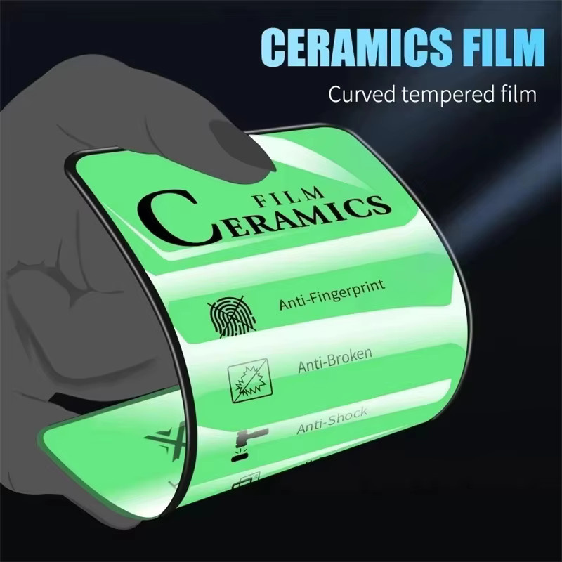 Caynes 3er-Set 9D Keramik Membran Schutzfolie für iPhone 17 Pro Max 16 15 14 13 12 in Transparent mit voller Abdeckung und High-Definition-Qualität - Bild 4