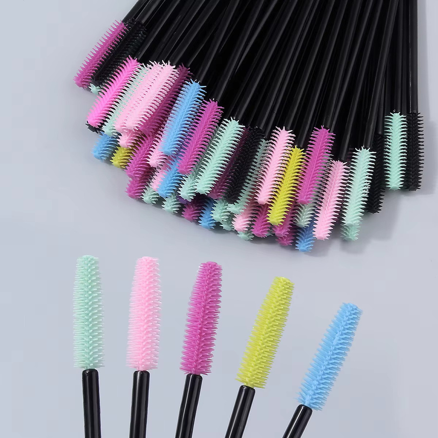 KOSSHOW Silikon-Wimpernbürsten-Set mit Puderquaste, 51-teilig, Mehrfarbig - Bild 5