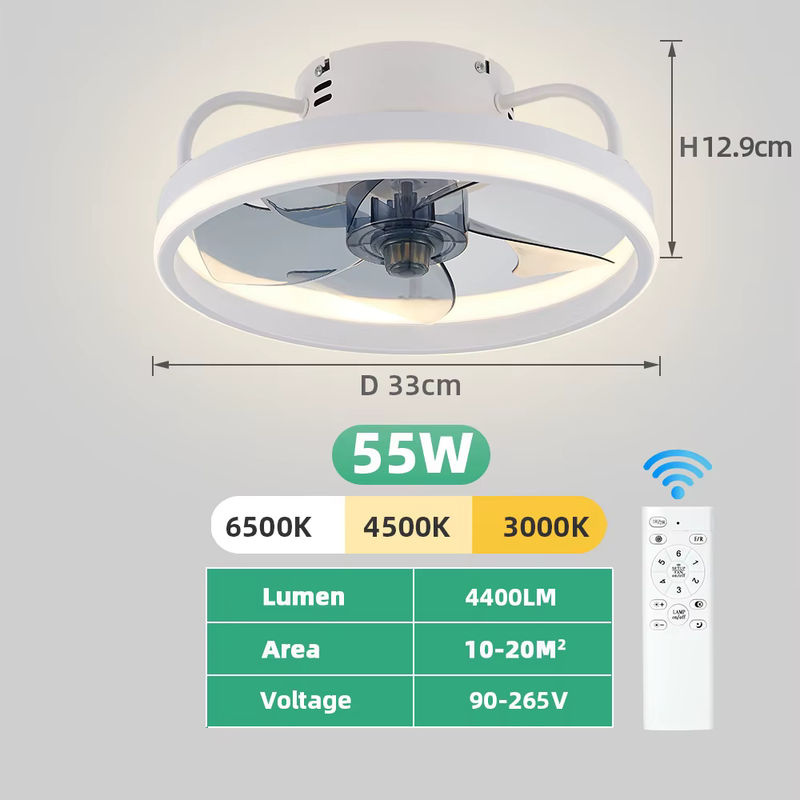 IRALAN Smart Deckenventilator mit Licht und Fernbedienung, Weiß, 55W, Durchmesser: 33 cm - Bild 6
