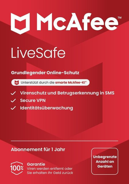 McAfee LiveSafe Antivirus Security Subscription 1-Jahreslizenz - Bild 1