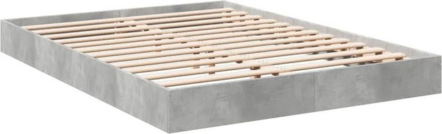 vidaXL Bettgestell aus Holzwerkstoff in Betongrau, B/T/H: 140 x 200 x 143 cm - Bild 1