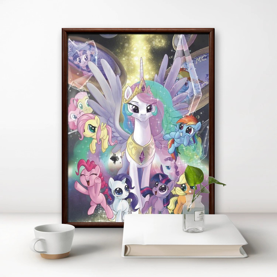 My Little Pony 5D DIY Diamant Malerei Set mit Einhorn Motiv als Kreuzstich Strass Mosaik Stickerei in Multicolour für Kinder - Bild 2