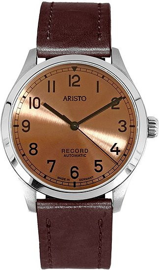 Aristo Armbanduhr Automatik, Edelstahl, Gold, Leder, 38,5 mm, Herren - Bild 1