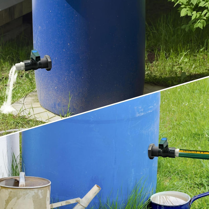 Zapfhahn-Set xianyi01 für PVC-Wasserfässer mit Universalanschlussgewinde 3/4 Zoll, Wandhalterung und Montagezubehör, Grau - Bild 3
