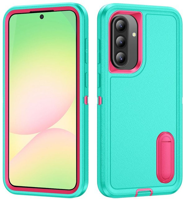 Robuste und stoßfeste Handyhülle mit Halterabdeckung für Samsung Galaxy A56 A36 A16 5G A54 A53 in Türkis - Bild 1