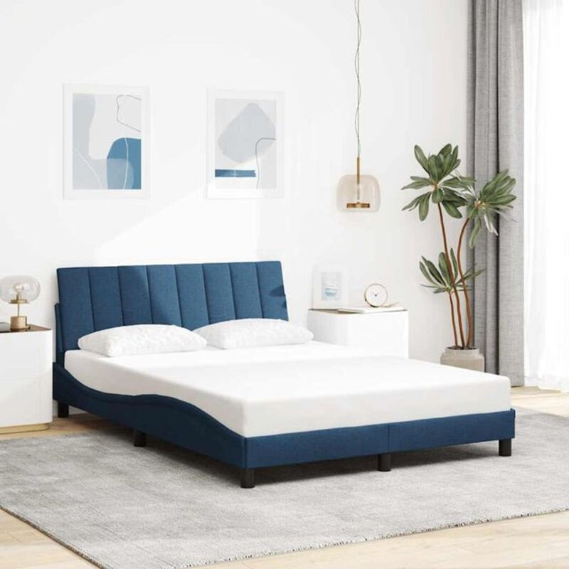 Polsterbett hanko von Vidaxl in Blau aus Stoff und Metall, B/T/H: 140 x 190 cm - Bild 1