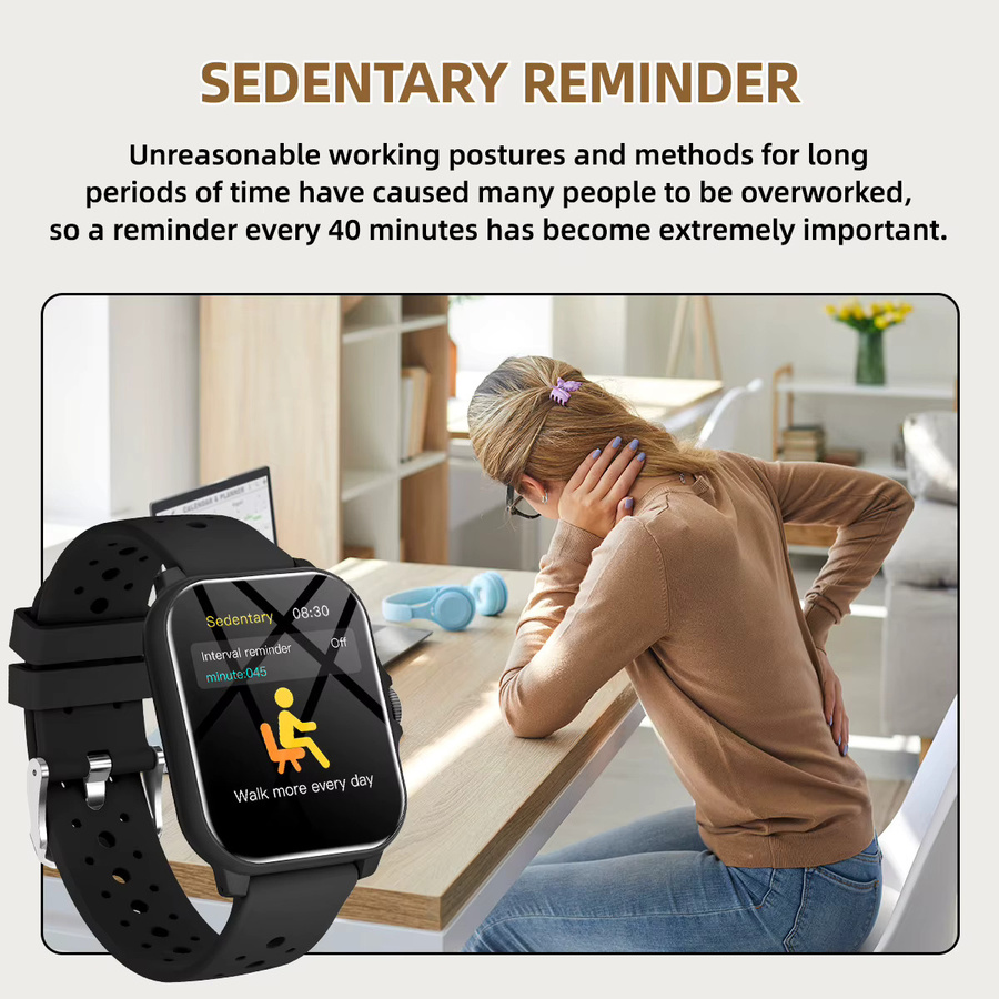 SIMSONLAB Smartwatch mit 1,83 Zoll Display, Bluetooth Anruffunktion, Sprachassistent und Musikplayer in Schwarz für Damen und Herren - Bild 6