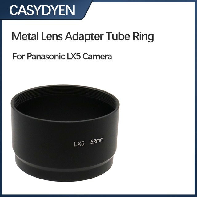 Panasonic Metall-Objektiv-Adapter in Schwarz als 52 mm Montagefilter für die LUMIX DMC-LX5 Kamera - Bild 1