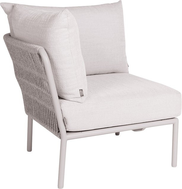 Stern Eckelement Romy Lounge aus Aluminium in Greige mit Kissen in Vanilla aus 100% Polyacryl und Beige - Bild 1