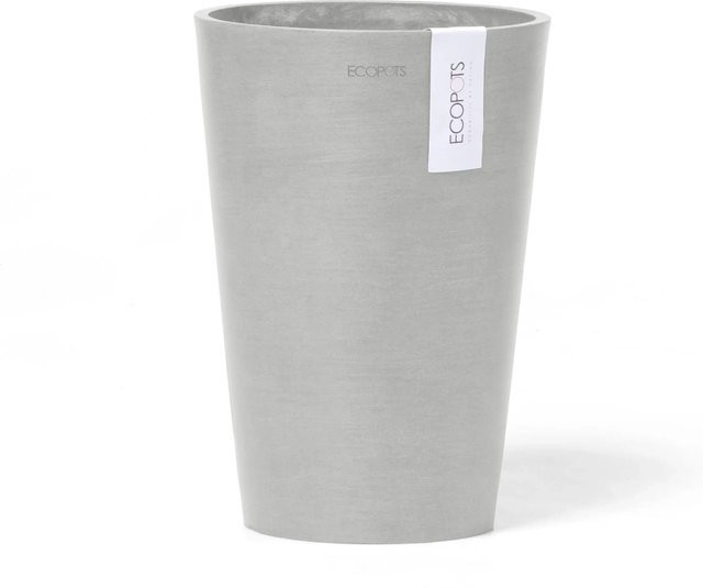Ecopots Vase Pisa Weißgrau Tischvase aus recyceltem Kunststoff Höhe: 30 cm, Breite: 21 cm - Bild 1