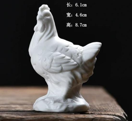Tinika Chen Hühnerfiguren aus weißem Porzellan im pastoralen Stil als Tierstatue für deine Heimdekoration und Bonsai-Mikrolandschaft - Bild 1