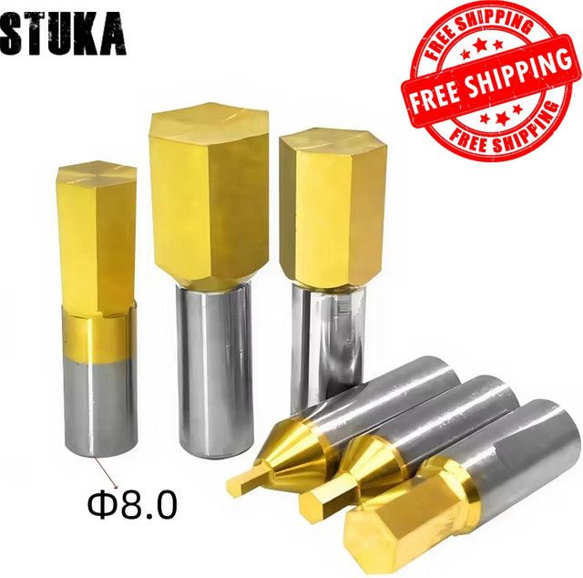 CT08 HSS-Tin Rotary Broaching Tool Stanzschneider mit 8 mm Schaft und Innensechskant für Stahl in Gold - Bild 1