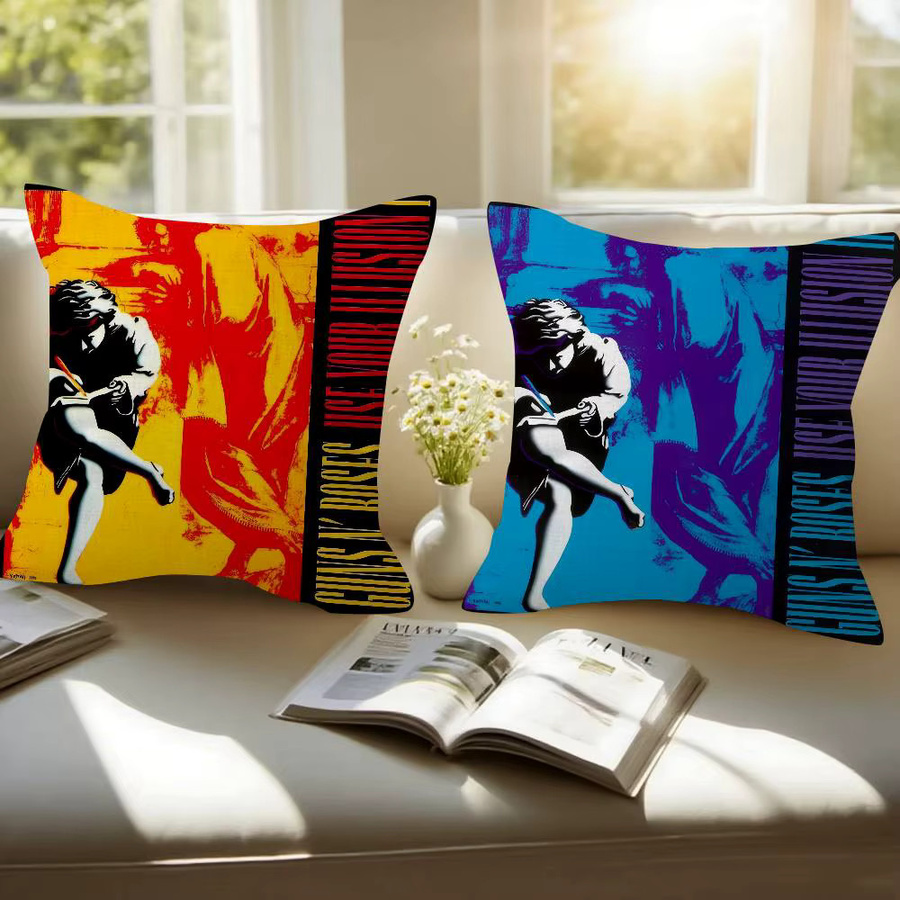 Personalisierter Kissenbezug G-Guns N Roses Rockmusik Dekoration, quadratisch, mehrfarbig, Breite: 30 cm, Höhe: 30 cm - Bild 2