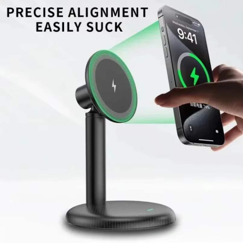 VIKEFON Magnetische Drahtlose Ladestation für iPhone und Samsung in Schwarz - Bild 2