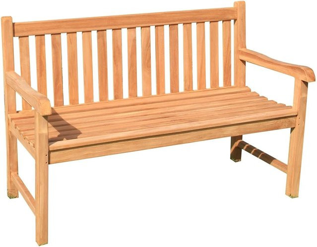Lex Picadelly Gartenbank aus Teakholz in Braun mit Armlehnen, Breite: 135 cm - Bild 1