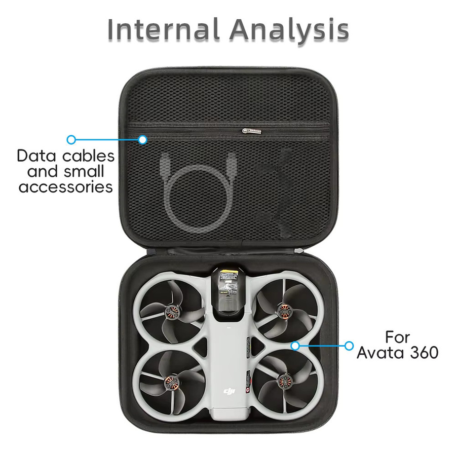 Stoßfeste Tragetasche für DJI AVATA 360 Fly More Combo Kit in Schwarz - Bild 2