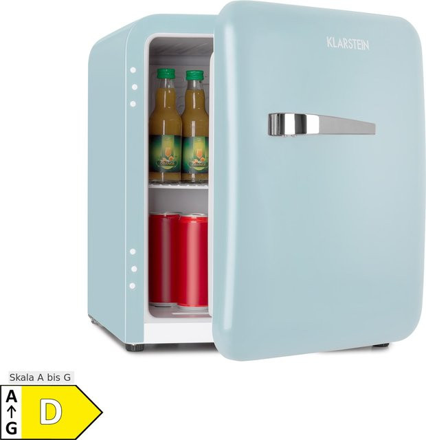 Klarstein Audrey Mini Retro-Kühlschrank mit 2 Ebenen in Pastellblau, 48 Liter - Bild 1