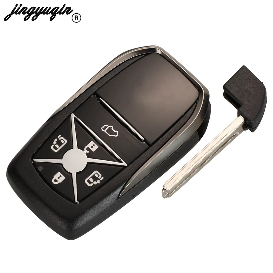 Jingyuqin Upgrade Ersatz Gehäuse für Smart Remote Key Fob mit 4/5 Tasten für Toyota Previa Alphard Prius, Farbe: Schwarz, inklusive 48 Klinge - Bild 2