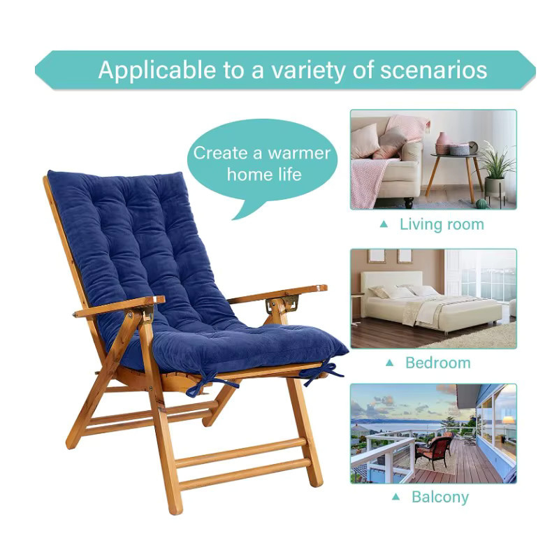 Inyahome Tatami-Kissen aus verdicktem Samt für Liegestühle und Schaukelstühle, rechteckig, Blau, Rot, Grau - Bild 6