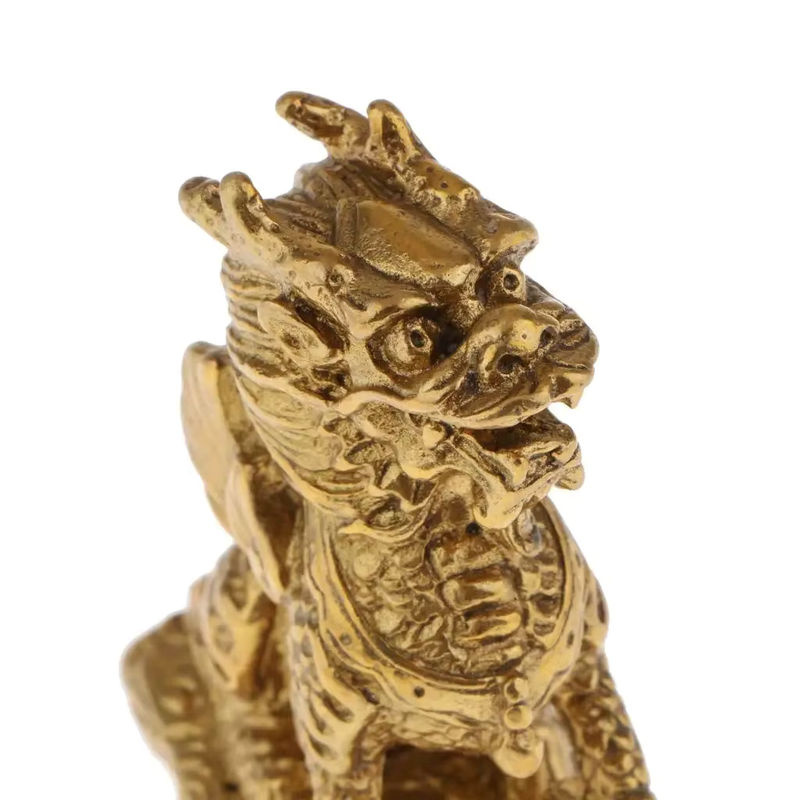 Kesoto Feng Shui Ornament Chi Lin Kylin Statue in Gold aus Metall für Wohnzimmer und Büro - Bild 6