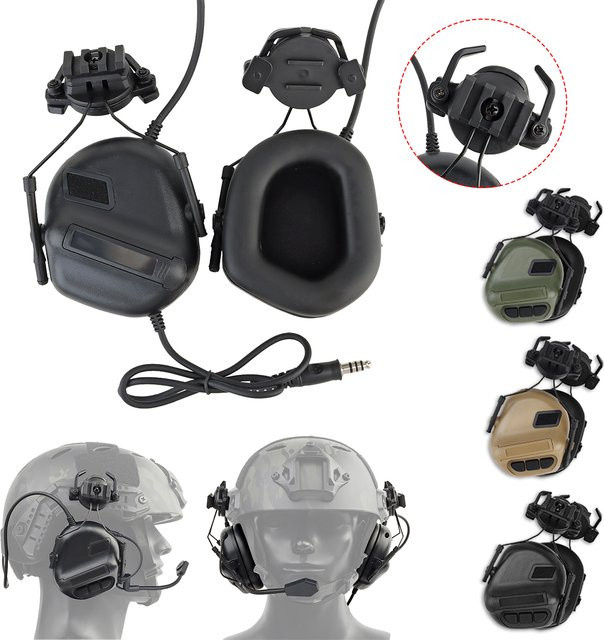 Baofeng Taktisches Helm-Headset mit Geräuschunterdrückung und PTT-Adapter für Gen5-Helme und Funkgeräte in Schwarz - Bild 1