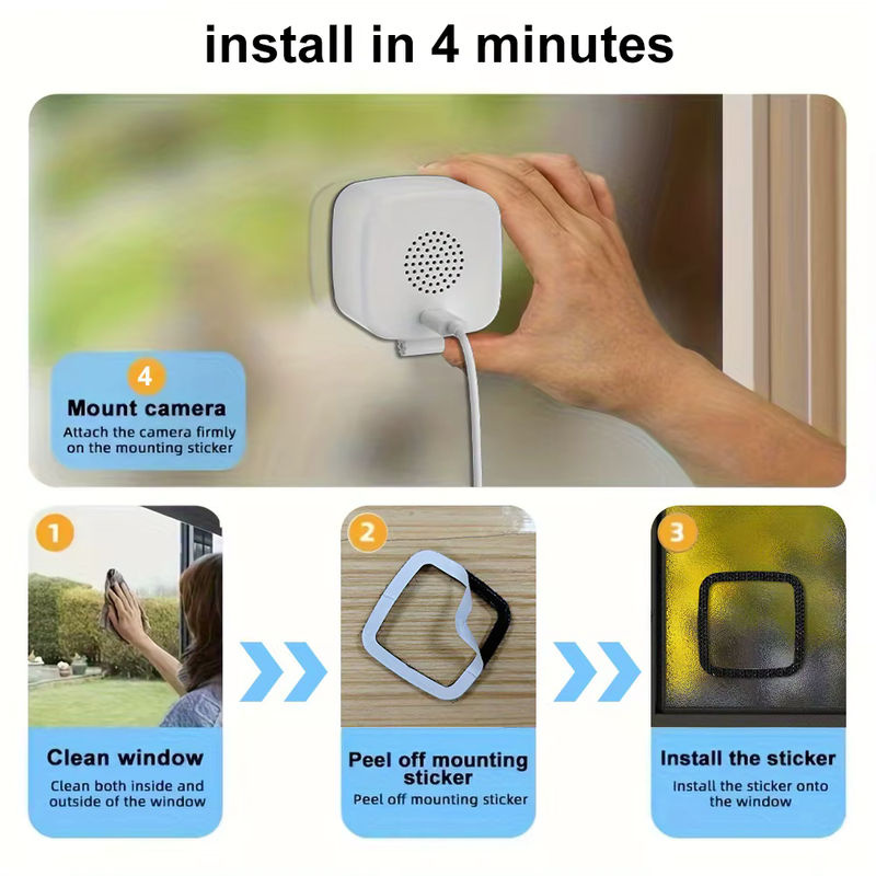 DIXSG Fensterkamera mit 1080P Auflösung, 2,4 GHz WLAN, Vollfarb-Nachtsicht und 2-Wege-Audio zur Haussicherheit - Bild 6